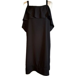 MAGGY LONDON Black Spaghetti Strap Mini Cocktail Dress Large